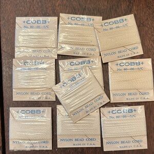 Nylon Bead Cord -Cobb 3/C lot of 10 new self stringing needle attached